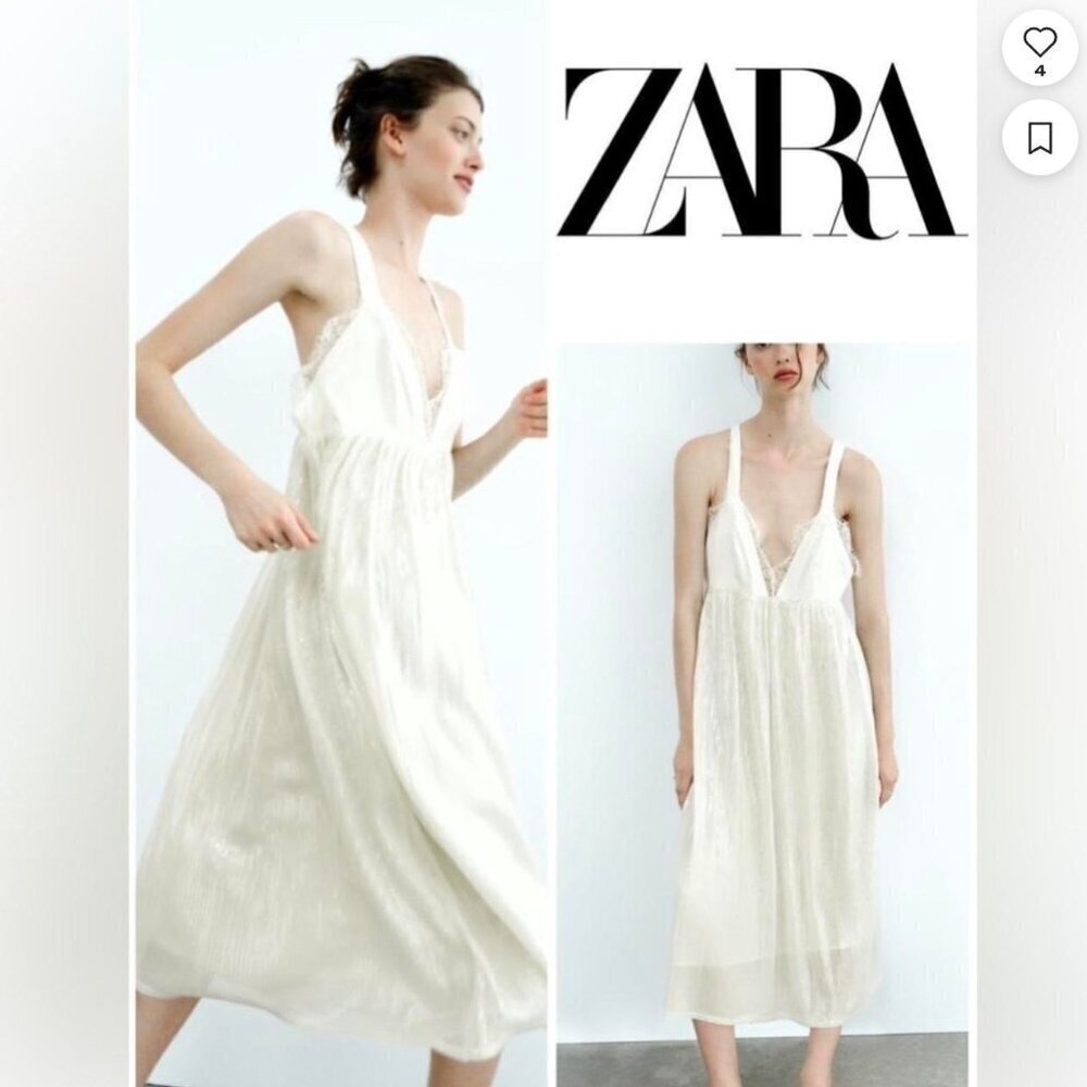 ZARA Limited Edition Sequin Knit Slip Dress Size M NEW WITH TAG!